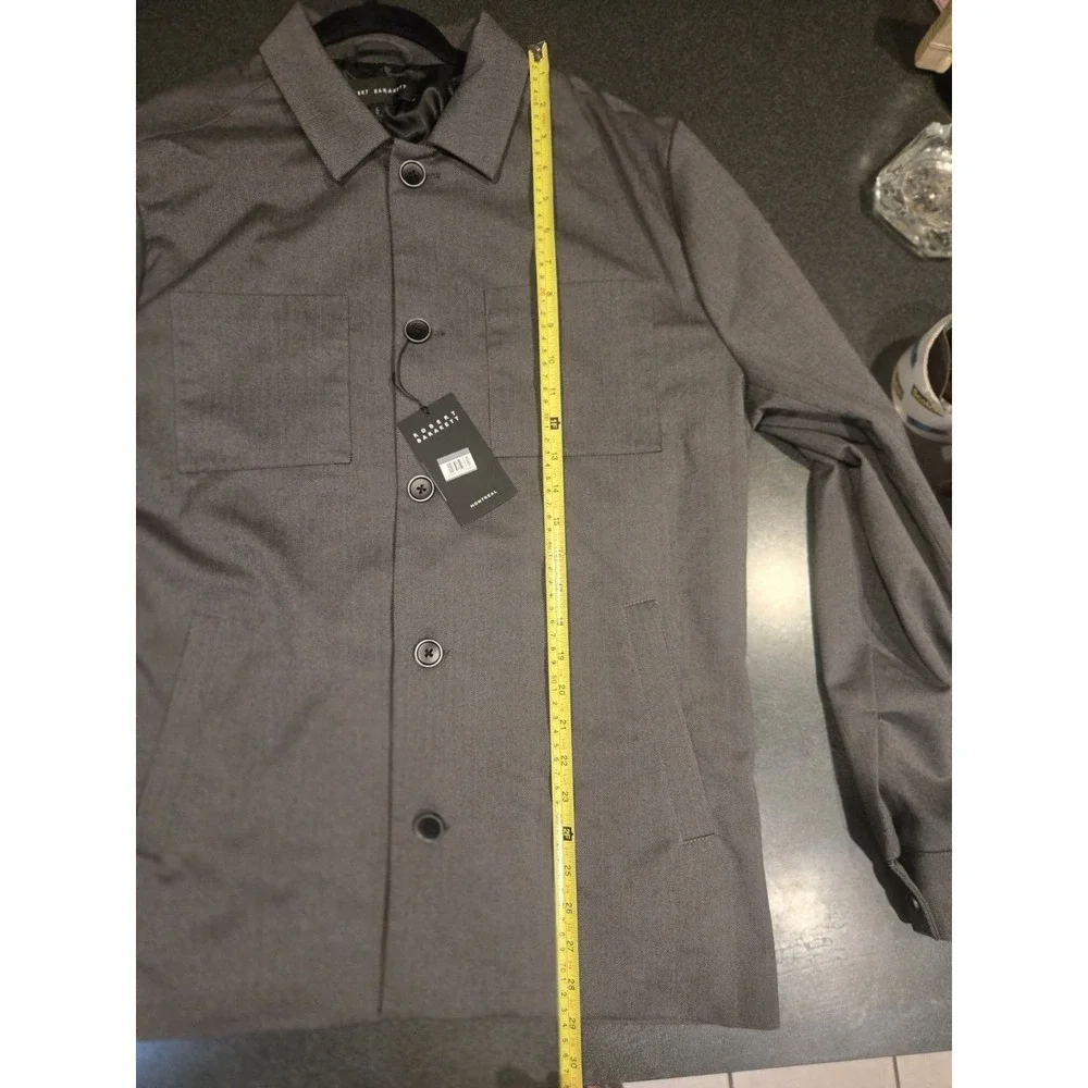 Robert Barakett Corsa Shirt Jacket Mens Large Gray Herringbone NWT RB323347